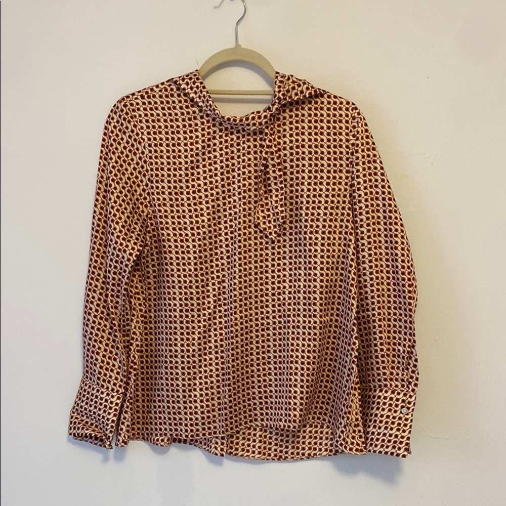 Patterned Long Sleeve Blouse size XS